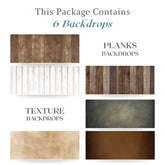 LB1569 Plank & Texture Backdrop Combo (6 Pcs)